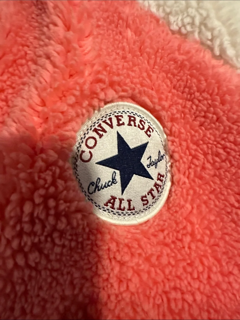 Converse Coral and Cream Sherpa Bomber Jacket